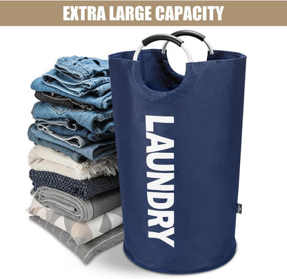 Großer Faltbarer Wäschesack aus 600D Oxford Stoff in Dunkelblau 90L