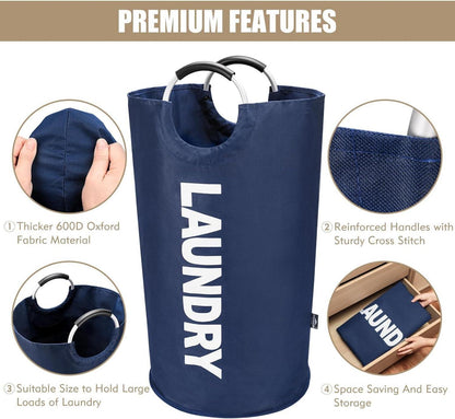 Faltbare Wäschekörbe 90L Dunkelblau Oxford-Stoff D31 x H79cm