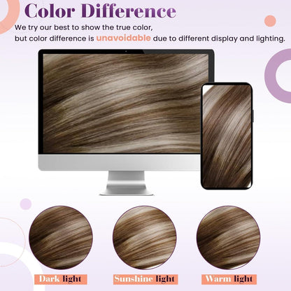 Echthaar Haarverlängerung mit Draht, Ombre Braun 35cm