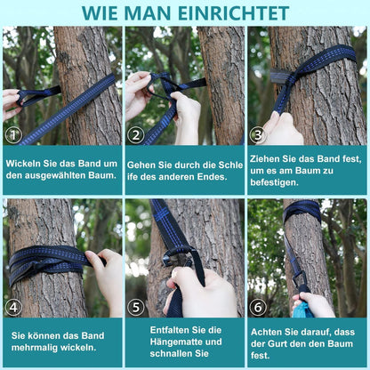 PHYSEN Outdoor Camping Hängematte 270x140cm Blau Tragkraft