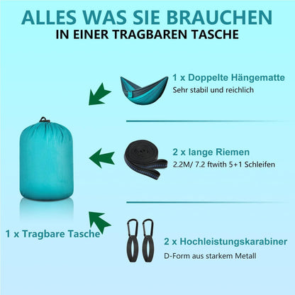 PHYSEN Outdoor Camping Hängematte 270x140cm Blau Tragkraft