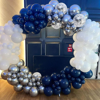 Luftballon Girlande Dunkel Blau 120 Stück für Geburtstag Hochzeit Party mit Konfetti Ballons