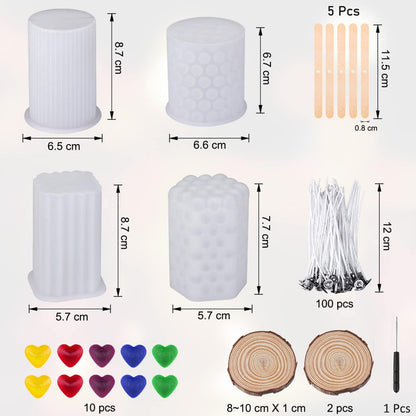SUPERSUN Silikonform Kerze Kerzenwachs DIY Gießen Set 3D Formen