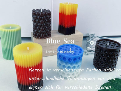 4er Set Silikonform Kerze mit 10 Kerzenwachs Farbe 3D DIY Gießformen
