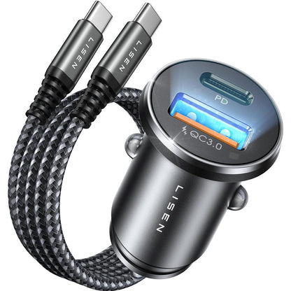 LISEN 54W Zigarettenanzünder USB C Auto Ladegerät mit 60W