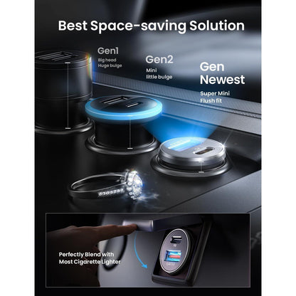 LISEN 54W Zigarettenanzünder USB C Auto Ladegerät mit 60W