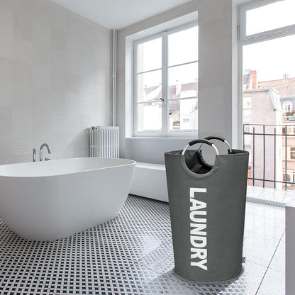 DOKEHOM 90L Faltbarer Wäschesack Dunkelgrau Große Kapazität