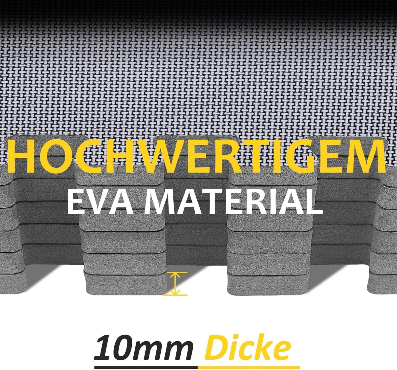 Fitness Bodenschutzmatten Set 24 Puzzlematte Eva Sportmatte rutschfest Grau