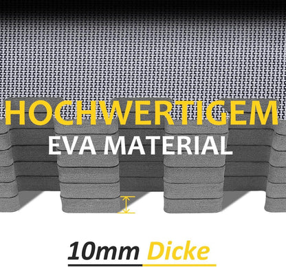 Fitness Bodenschutzmatten Set 24 Puzzlematte Eva Sportmatte rutschfest Grau