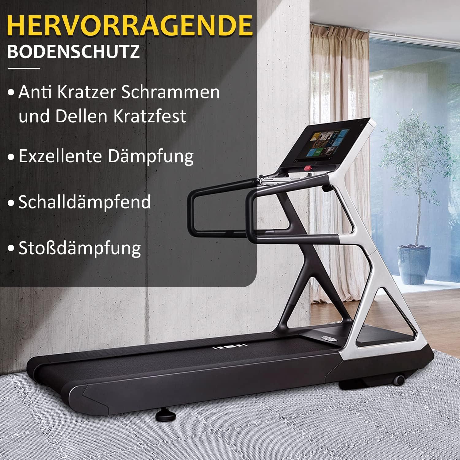 Fitness Bodenschutzmatte Set 24 Puzzlematte Eva rutschfest 2.22 Qm Grau