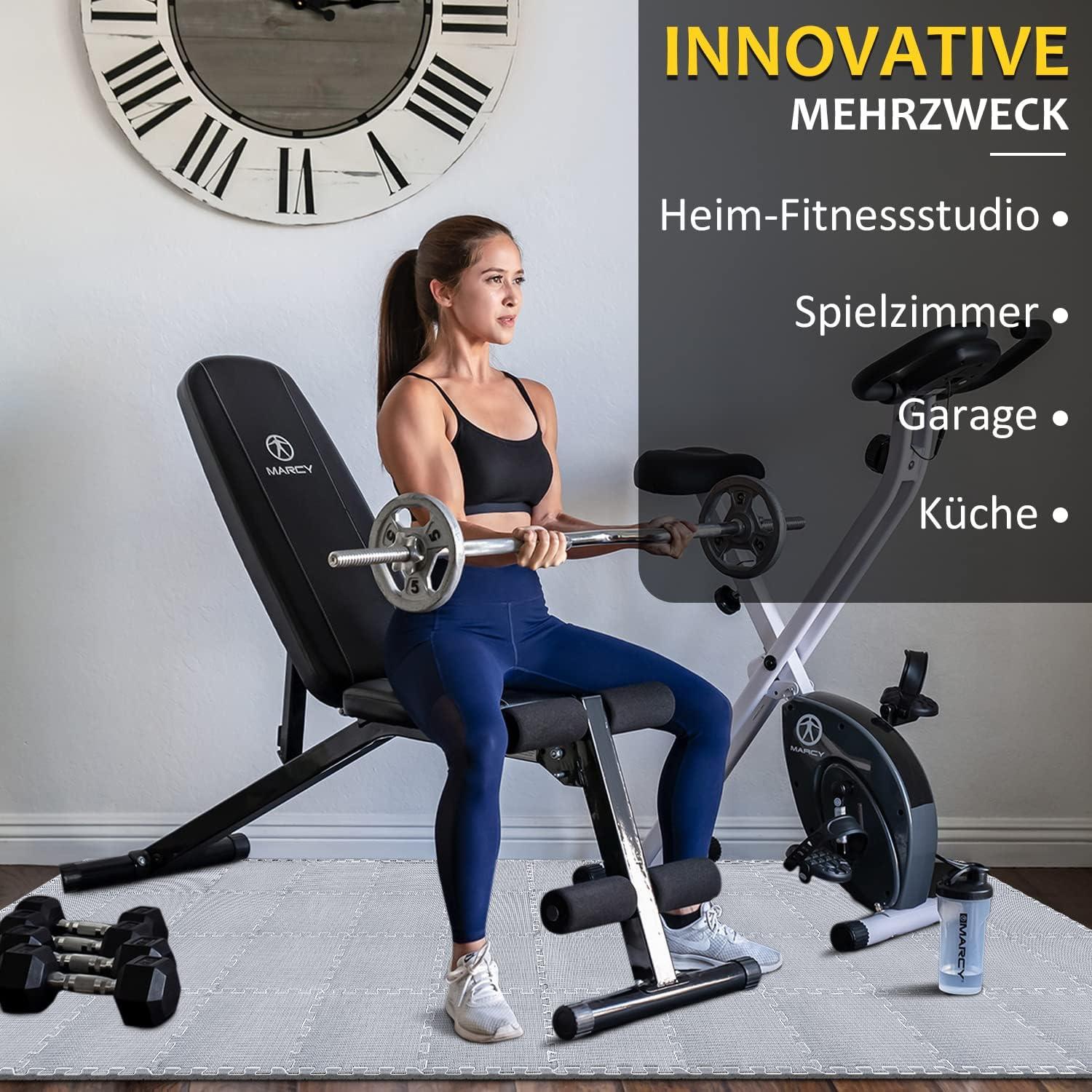 Bodenschutzmatte Fitness Set 24 Puzzlematte Eva rutschfest Grau
