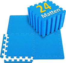 Fitness Puzzlematte Eva rutschfest Bodenschutzmatte 24 Matten Blau