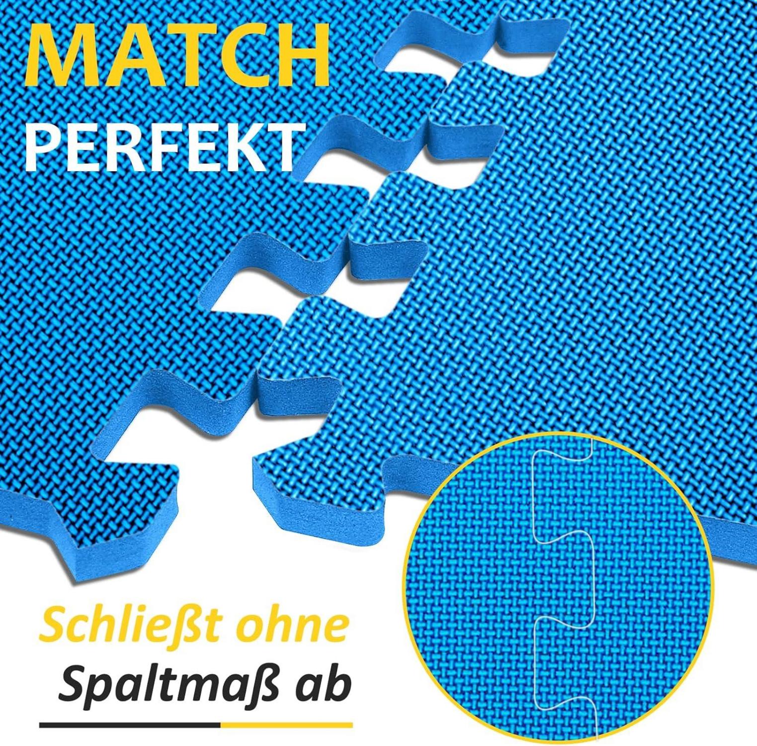 Fitness Puzzlematte Eva rutschfest Bodenschutzmatte 24 Matten Blau