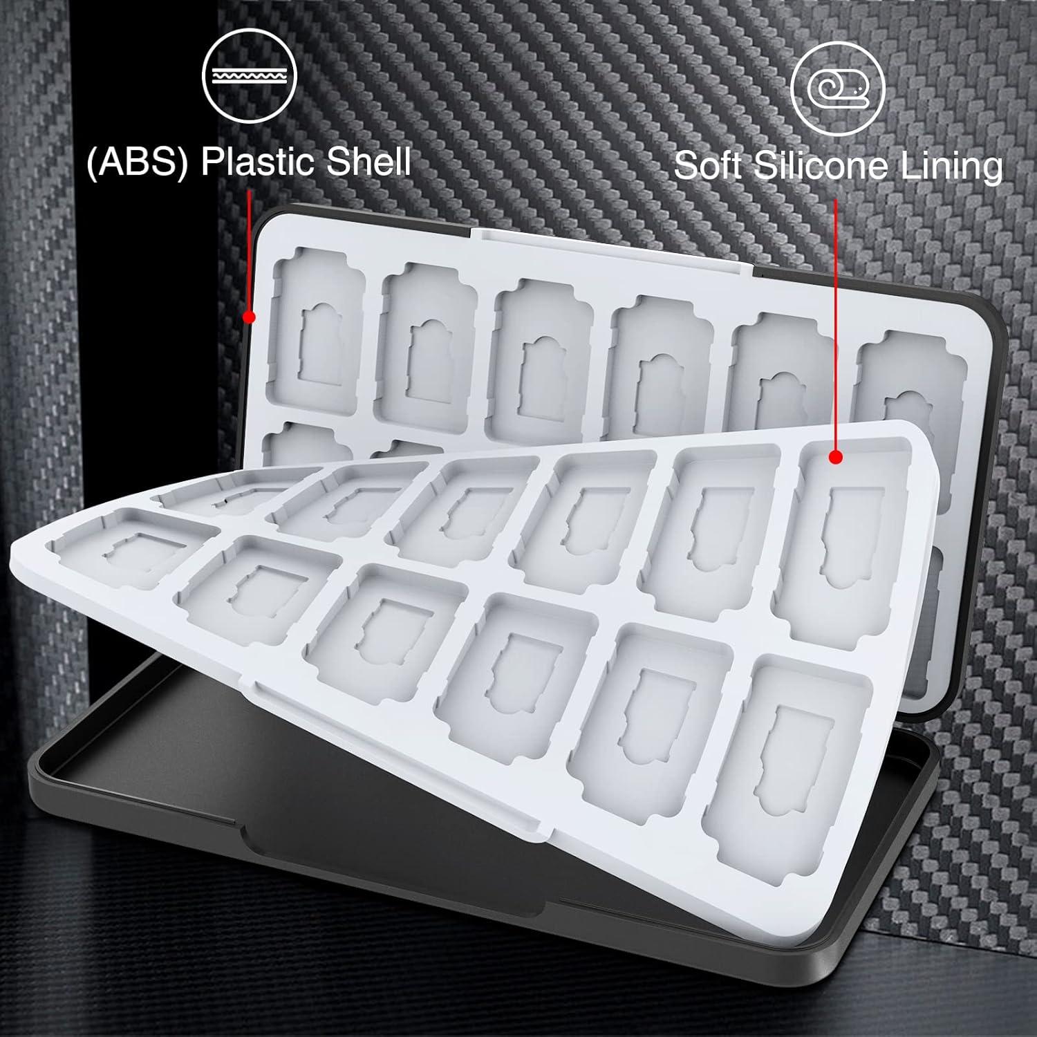 Nintendo Switch Game Card Case Wallet Holder Organizer - Black