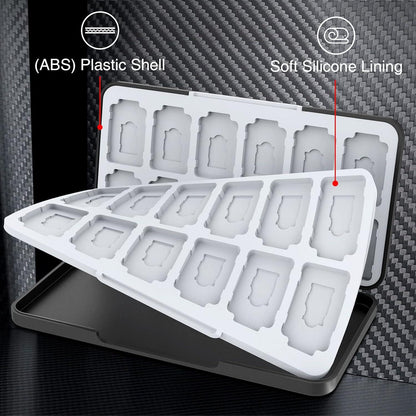 Nintendo Switch Game Card Case Wallet Holder Organizer - Black