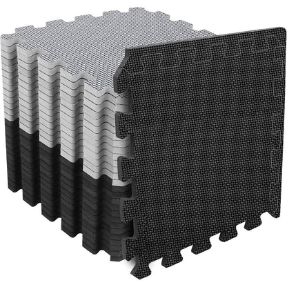 Bodenschutzmatte Fitness Set 3.31 Qm 36 Matten Schwarz Grau