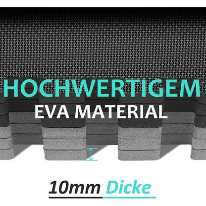 Bodenschutzmatte Fitness Set 3.31 Qm 36 Matten Schwarz Grau