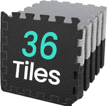 Fitness Bodenschutzmatte Set 31x31cm rutschfest schwarz grau