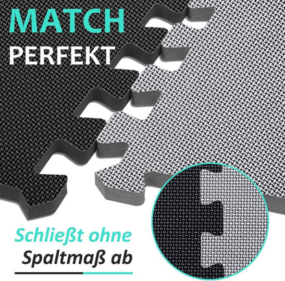 Fitness Bodenschutzmatte Set 31x31cm rutschfest schwarz grau