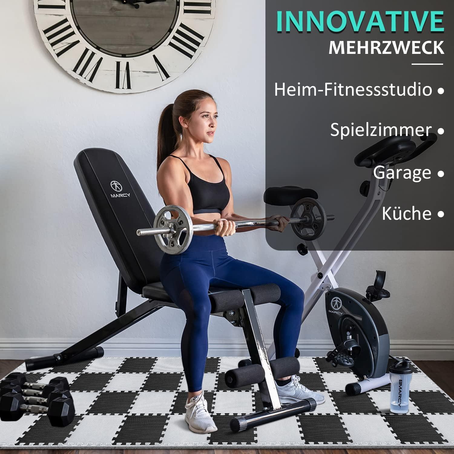 Fitness Bodenschutzmatten Set 36 Matten Schwarz Grau 3.31 Qm