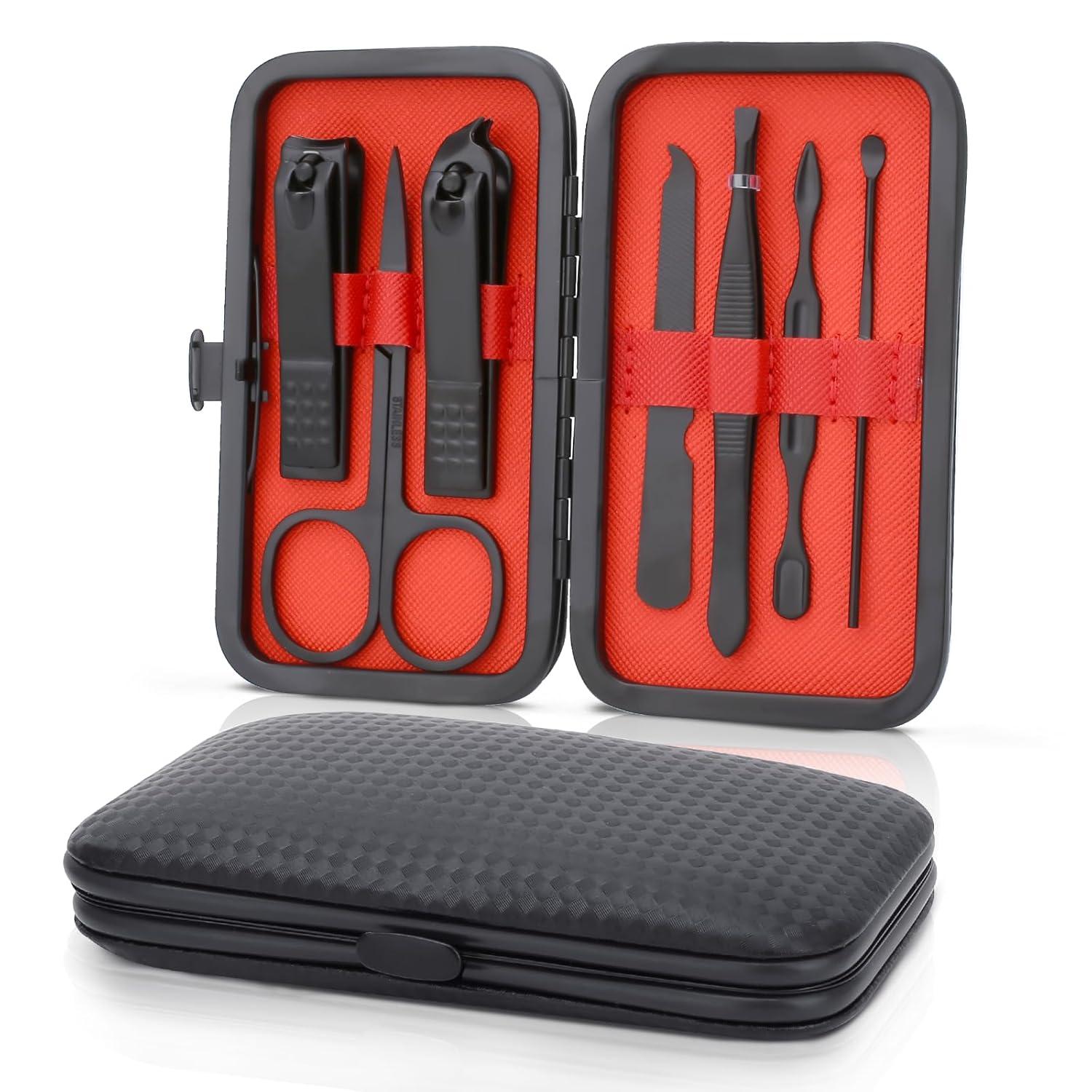 Maniküre Pediküre Set Edelstahl Nagelknipser Nagelhautentferner 7-in-1