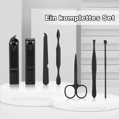 Maniküre Pediküre Set Edelstahl Nagelknipser Nagelhautentferner 7-in-1