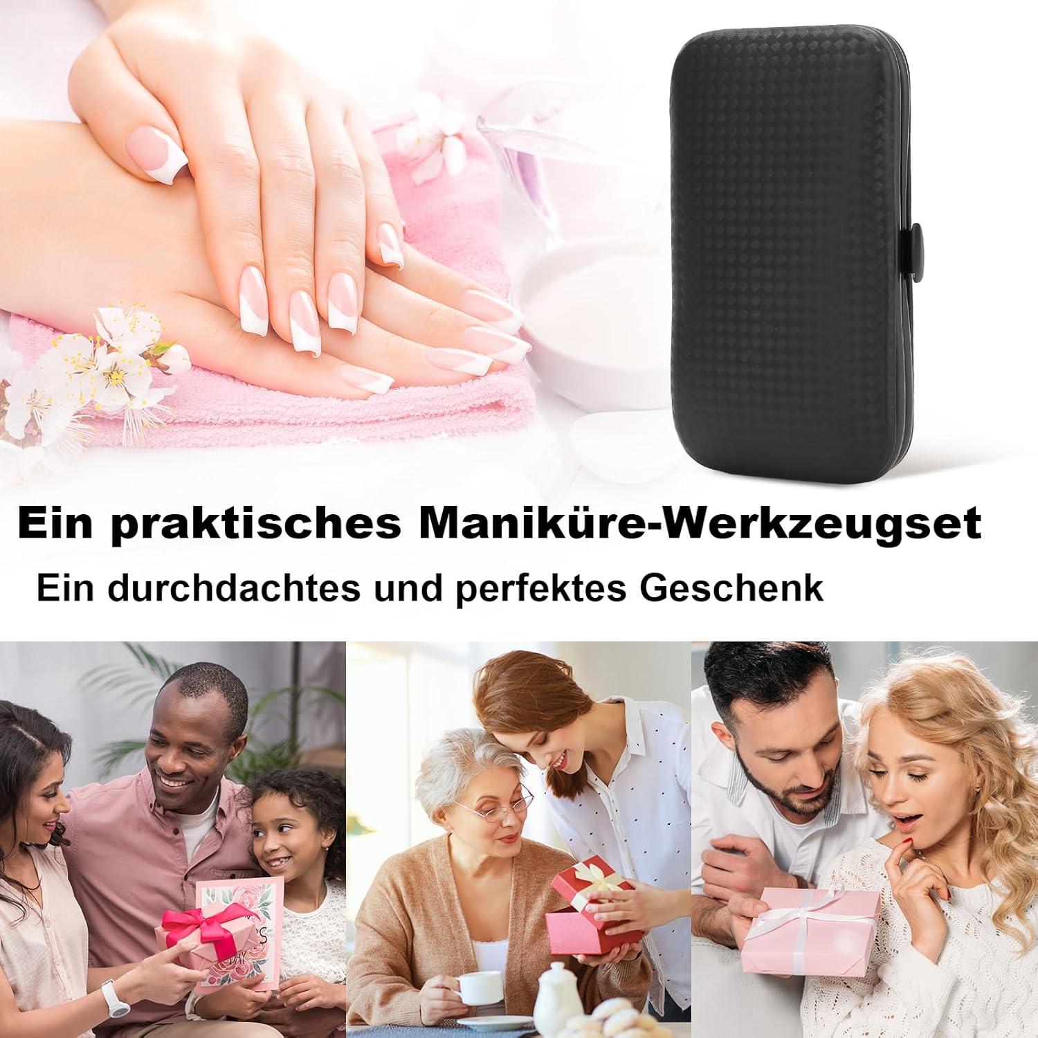 Maniküre Pediküre Set Edelstahl Nagelknipser Nagelhautentferner 7-in-1