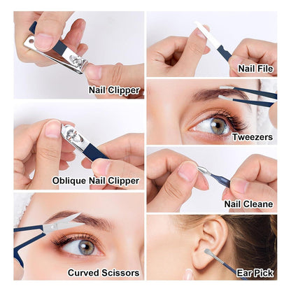 7-in-1 Maniküre & Pediküre Set für eingewachsene Nägel Blau
