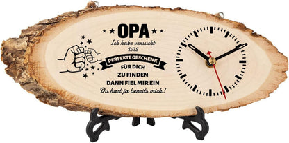 Wanduhr Holz Opa Geschenk Geburtstag Weihnachten