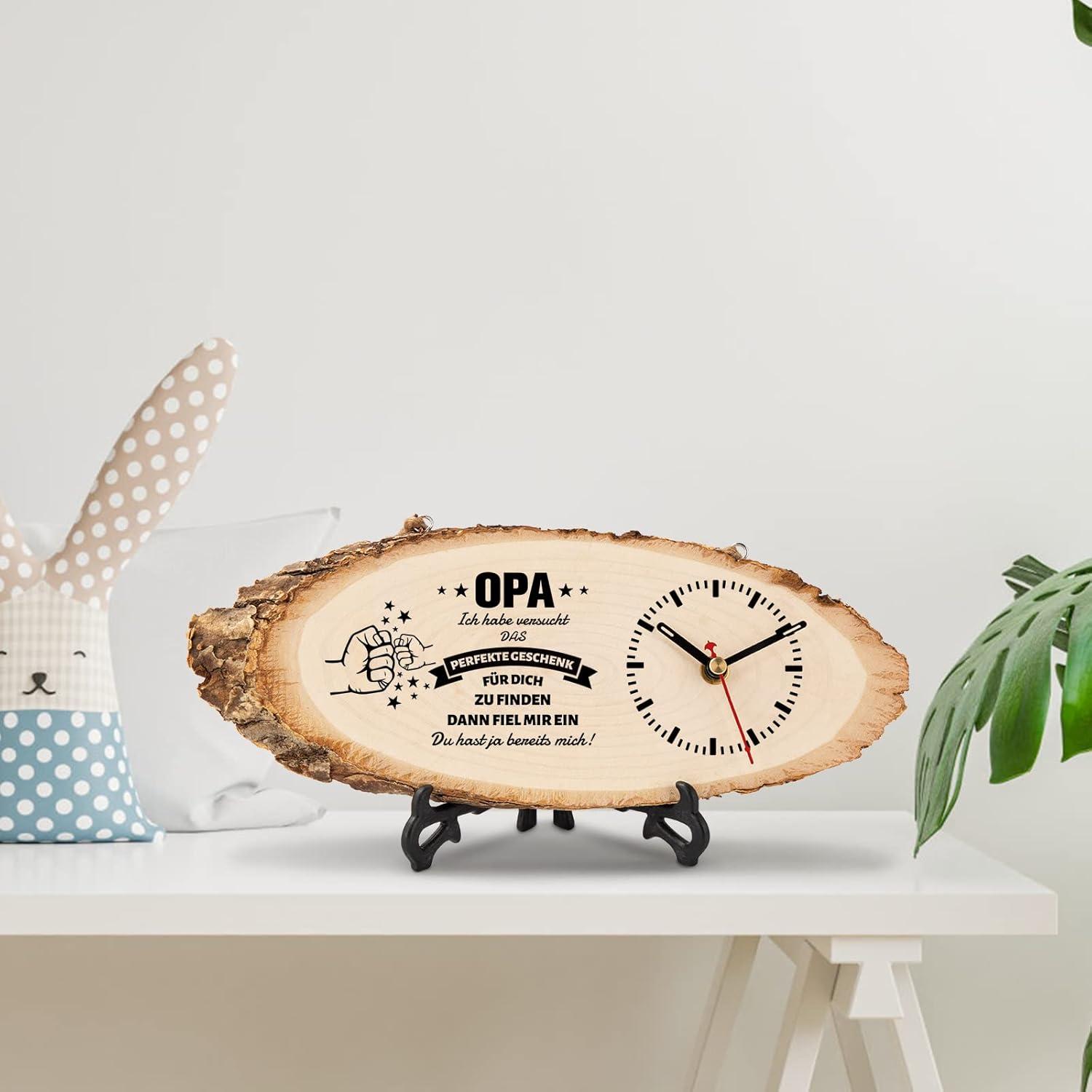 Wanduhr Holz für Bester Opa Geschenk Geburtstag Weihnachten