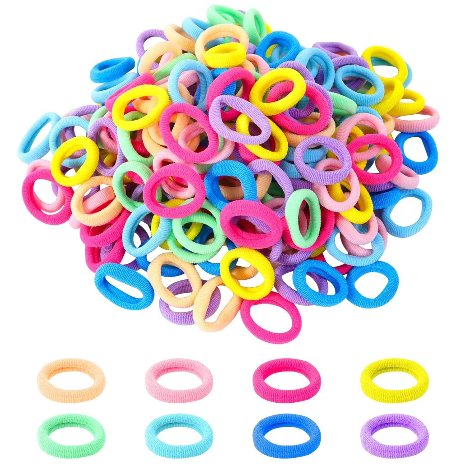 200er Haargummis Set für Mädchen - Mini Haarband Mehrfarbig
