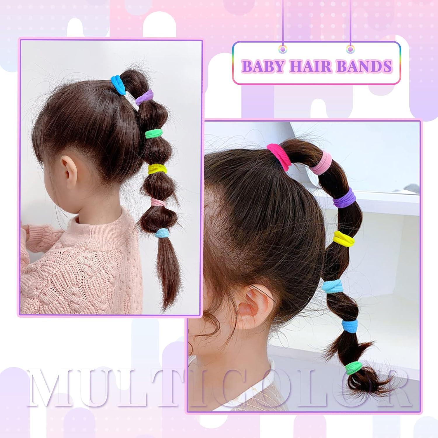 200 Mini Haargummis Mädchen 8 Farben Nahtlose Haarbänder Baby