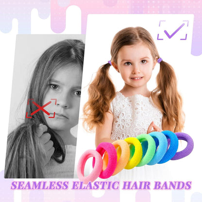 200 Stück Haargummis Mädchen 8 Farben Mini Nahtlose Haarbänder Baby