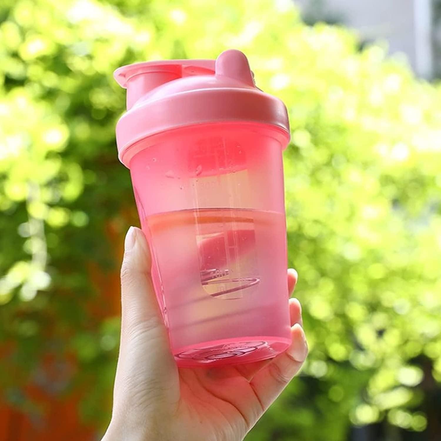 Protein Shaker Flasche 400ml Mixer Ball Auslaufsicher Gym Fit Workout