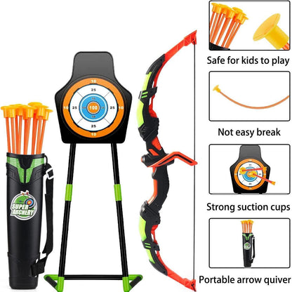 Pfeil und Bogen Set für Kinder mit Leuchten und Zielscheibe