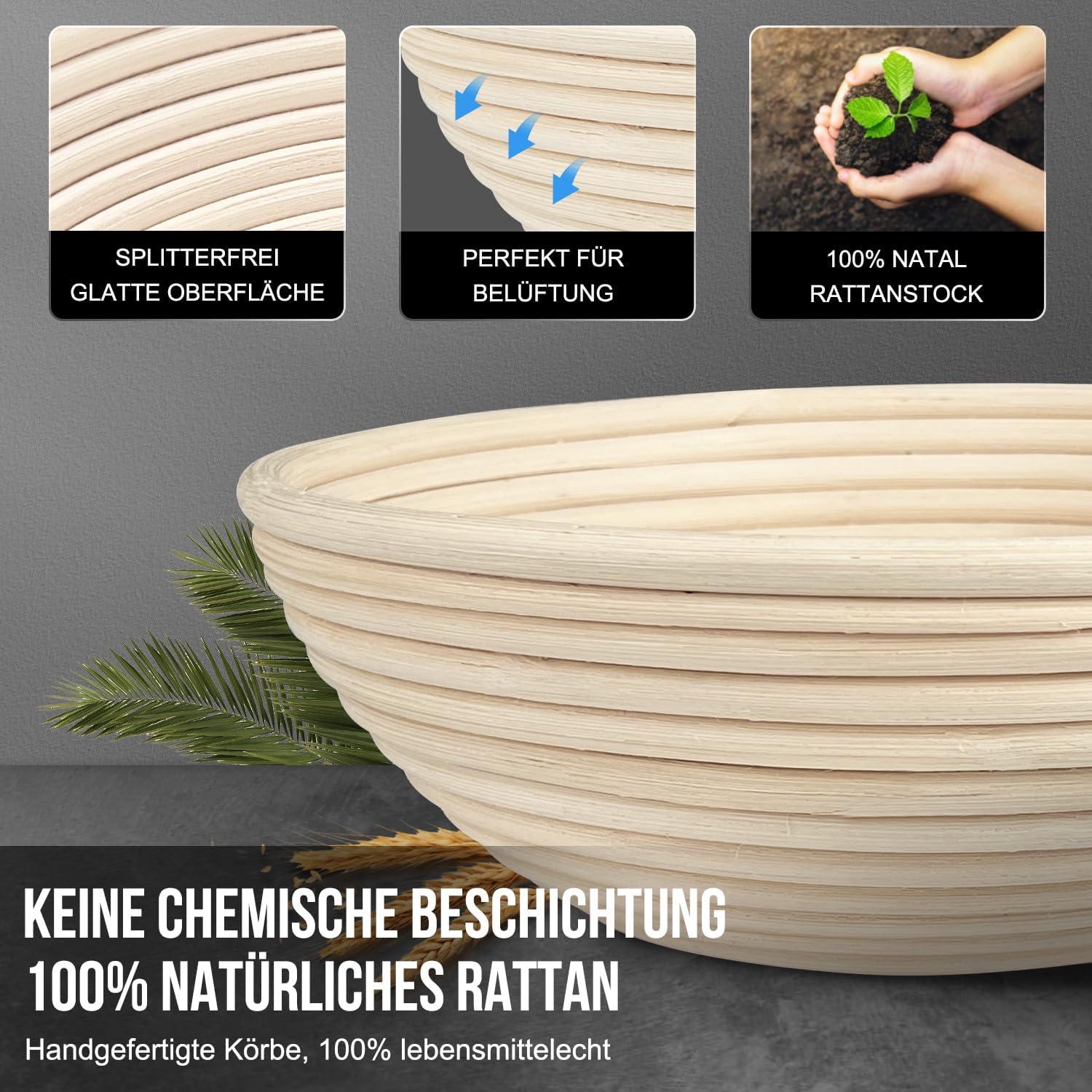 Brotbackset aus Rattan 23cm mit Zubehör - WALFOS
