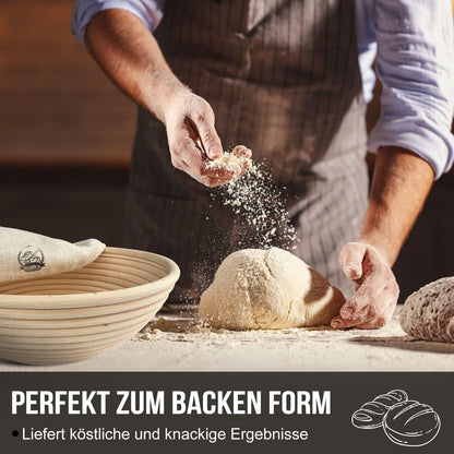 Gärkorb BannetonSet 25cm Oval Rattan inkl. Zubehör und Leinenbezug