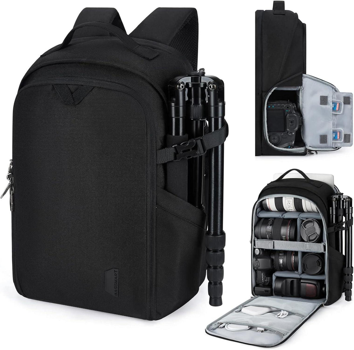 Kamerarucksack Schwarz Groß für DSLR SLR Laptops