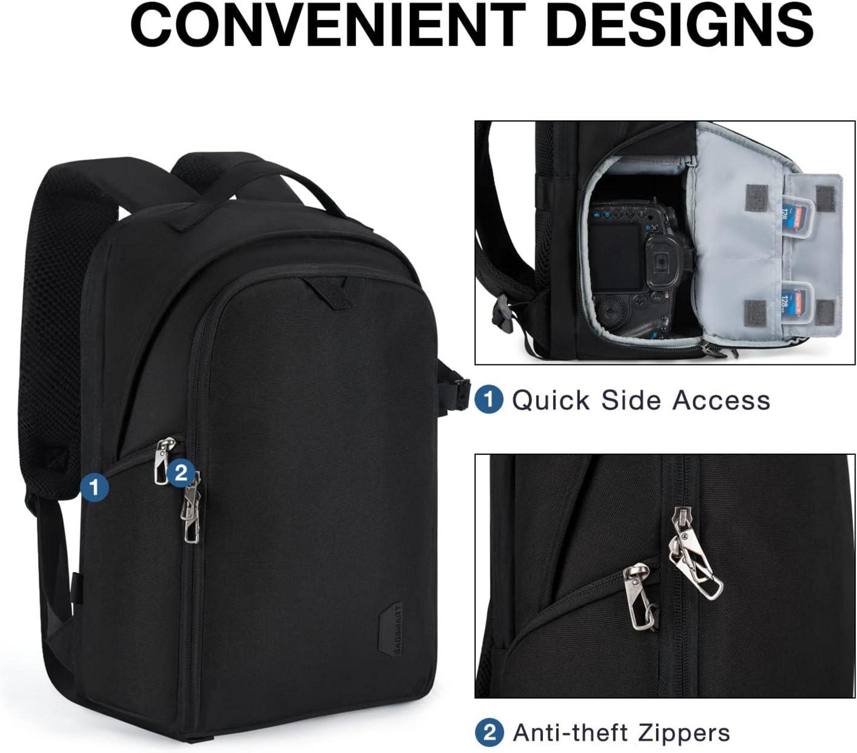 Kamerarucksack Schwarz Groß für DSLR SLR Laptops