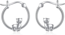 Lama Hoop Ohrringe 925 Sterling Silber Faultier Schmuck