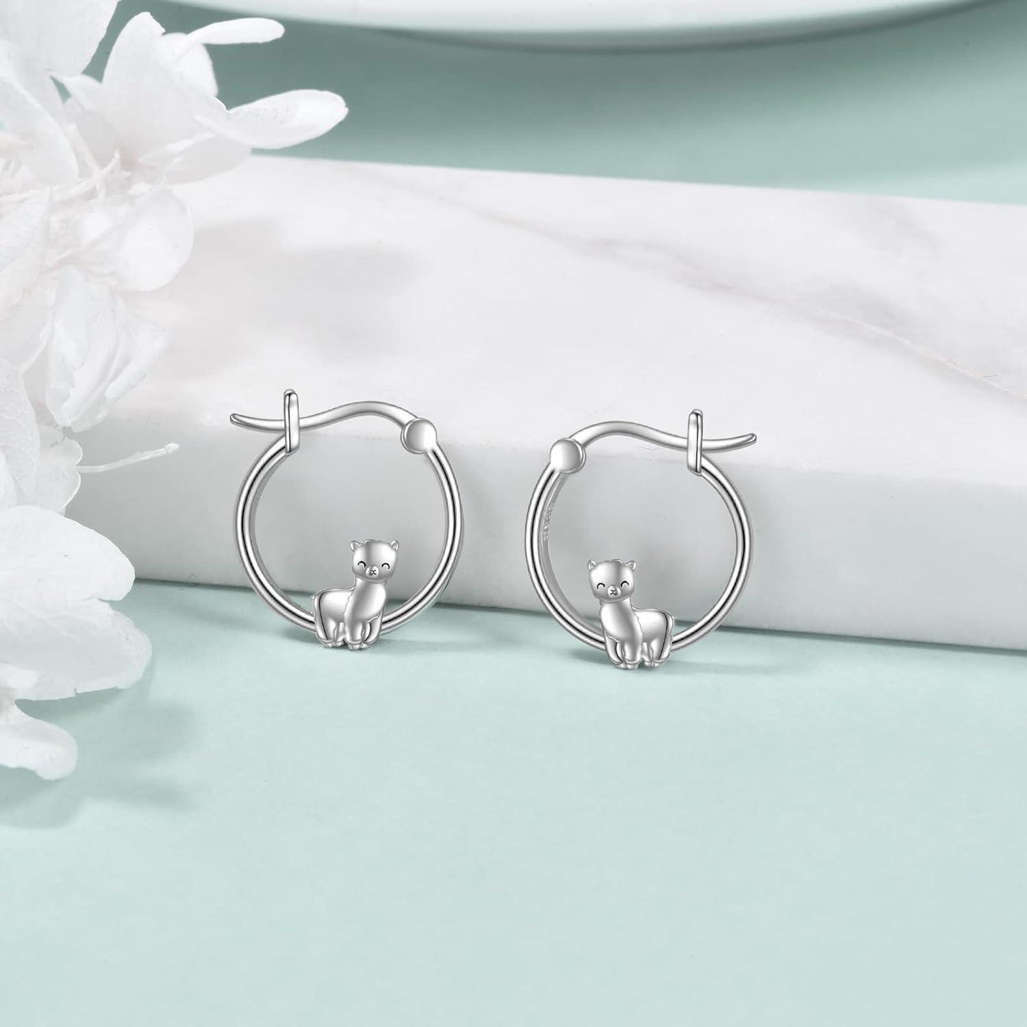 Lama Hoop Ohrringe 925 Sterling Silber für Frauen