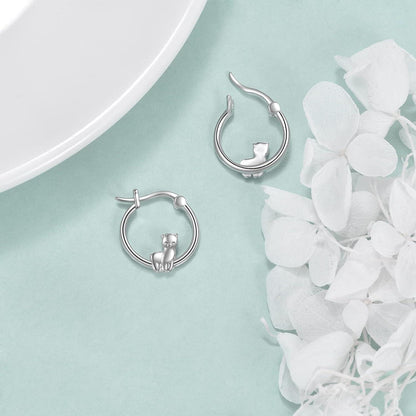 Lama Hoop Ohrringe 925 Sterling Silber Faultier Schmuck