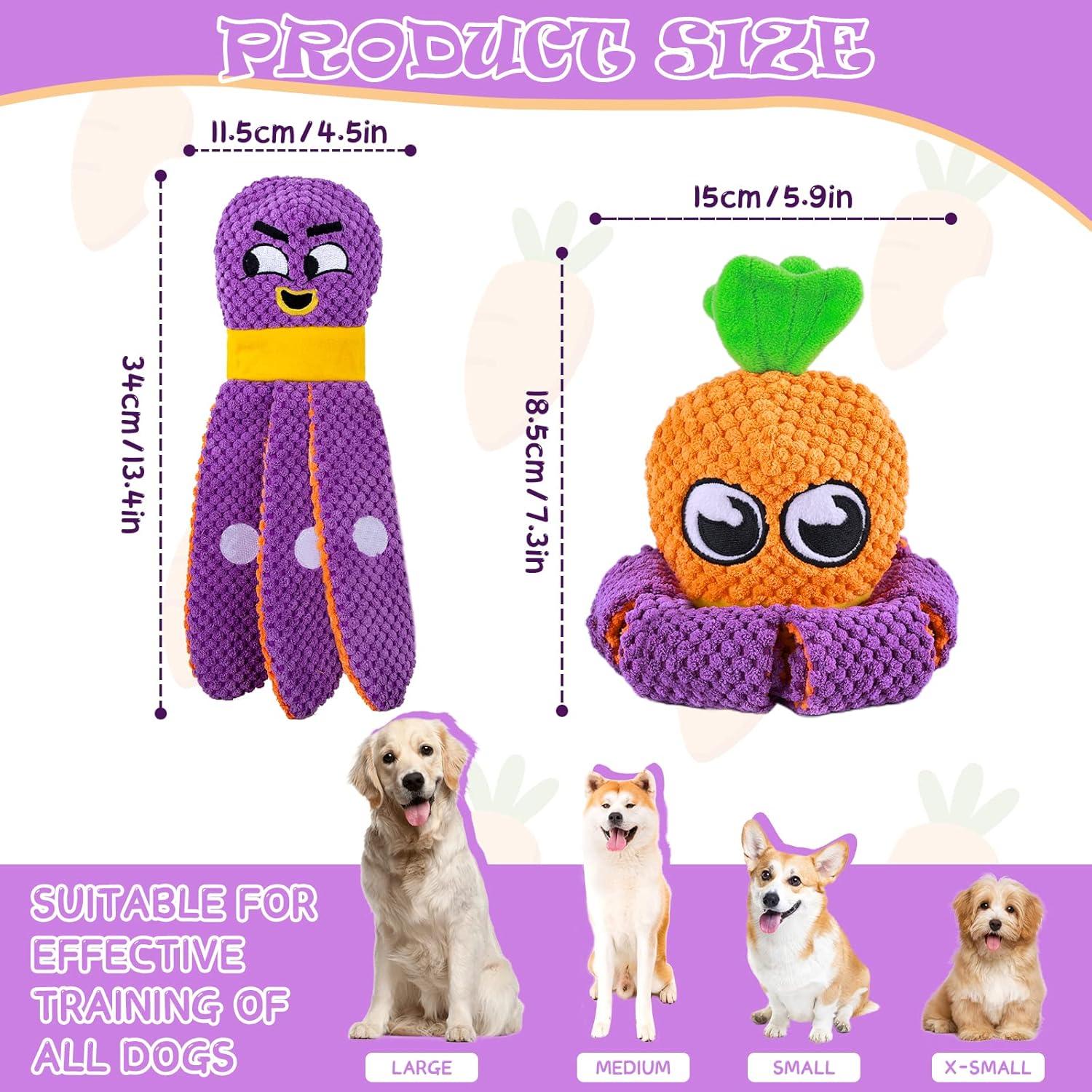 Interaktives Hundespielzeug 2-in-1 Octopus Karotte