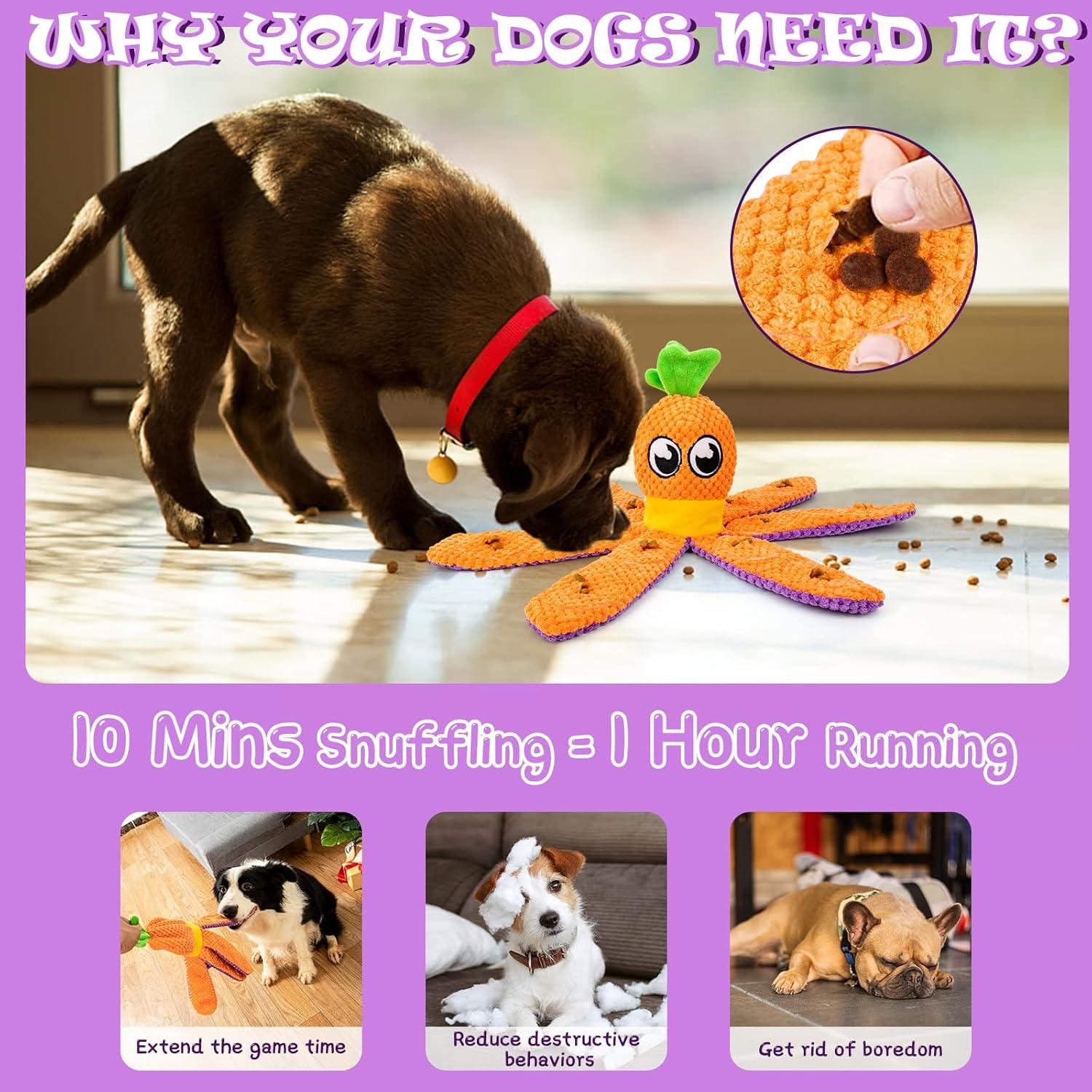 Interaktives Hundespielzeug 2-in-1 Octopus Karotte für Hunde