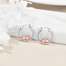 Pig Hoop Ohrringe 925 Sterling Silber für