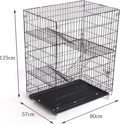 Großer Katzenkäfig 4 Ebenen 360 Rotierende Räder Rampe