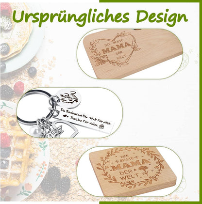 Hzdyopk Mutter Frühstücksbrettchen Geschenkset Holzuntersetzer