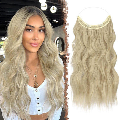 Haarverlängerung gewellt Aschblond 50 cm – Unsichtbare Haarteile
