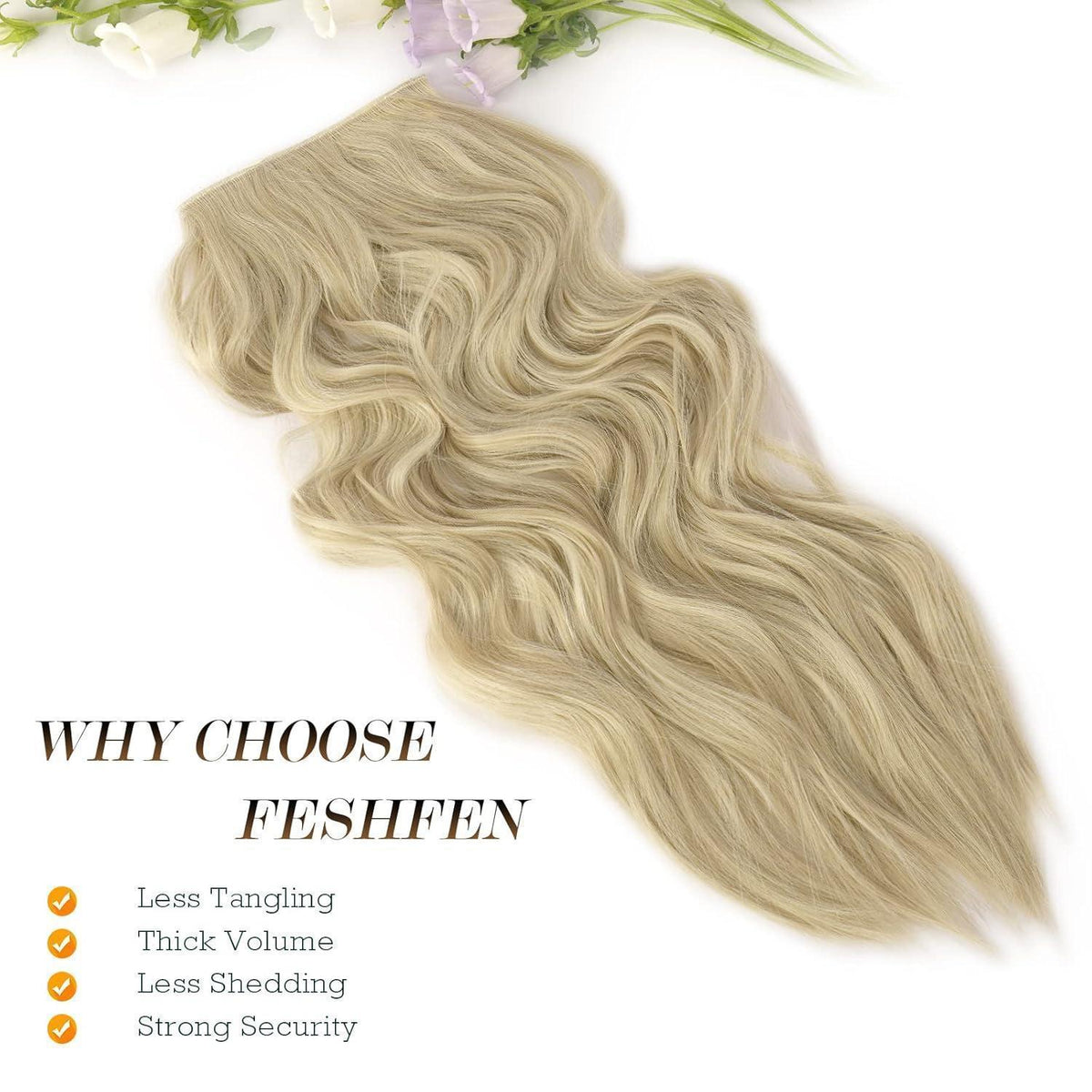 Haarverlängerung gewellt Aschblond 50 cm – Unsichtbare Haarteile