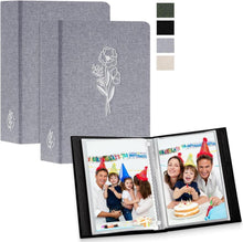 Fotoalbum 9x13 Leinen Einsteckalbum 50 Taschen Grau 2 ST